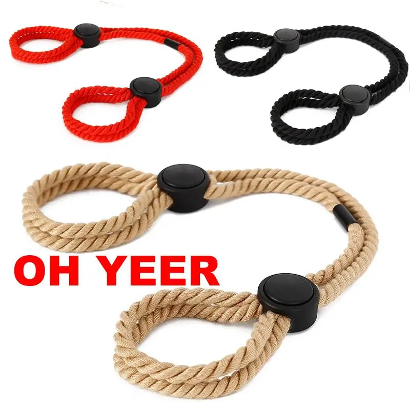 Manette in corda di cotone, manette per caviglie, restrizioni, braccialetti bondage, BDSM, giocattoli sessuali per adulti, per coppie esotiche_voghion.com