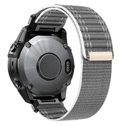 QuickFit Sports Nylon Loop Strap - Universal 22mm/26mm Watchband - QuickFit 22mm (Gray)