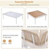 8-Piece Patio Sectional Sofa Set with Tempered Glass Coffee Table and Wooden Coffee Table, Modular Sofa Set for Outdoor Oasis 5