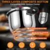 Cooker 10 QT, Stainess Steel Pressure Canner 10 Quart, Explosion-Proof Cookware, Rotating Lock/Unlock Lid, One-handed lid openin 6
