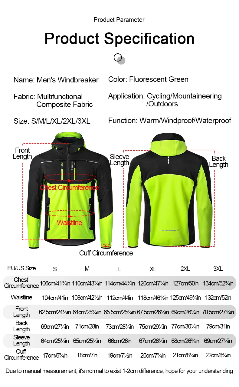 Description Picture 4 of itemINBIKE Winter Men's Windbreaker Jacket Warm Polar Fleece Cycling Jackets With Pockets Waterproof Bicycle Jacket Clothing For Men