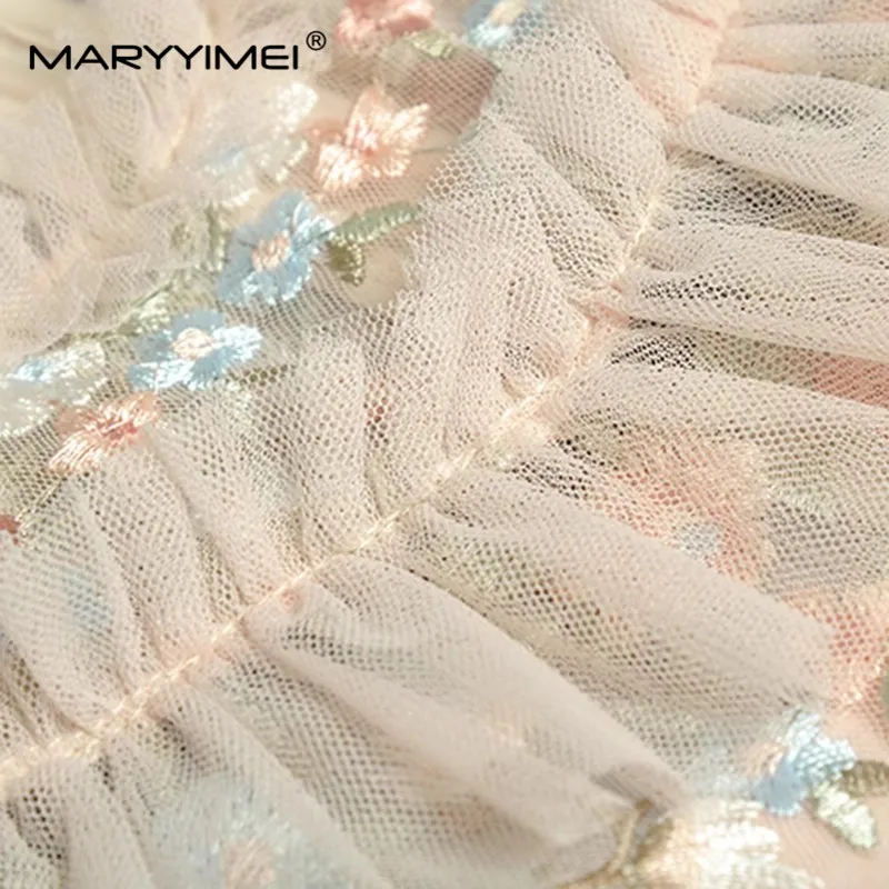 MARYYYIMEI-فستان نسائي شبكي ، مطرز بالزهور ، فطريات شجرة صالحة للأكل ، فساتين ماكسي أنيقة للحفلات ، ربيع ، موضة الصيف ، الكشكشة 4 MARYYYIMEI-فستان نسائي شبكي ، مطرز بالزهور ، فطريات شجرة صالحة للأكل ، فساتين ماكسي أنيقة للحفلات ، ربيع ، موضة الصيف ، الكشكشة 4
