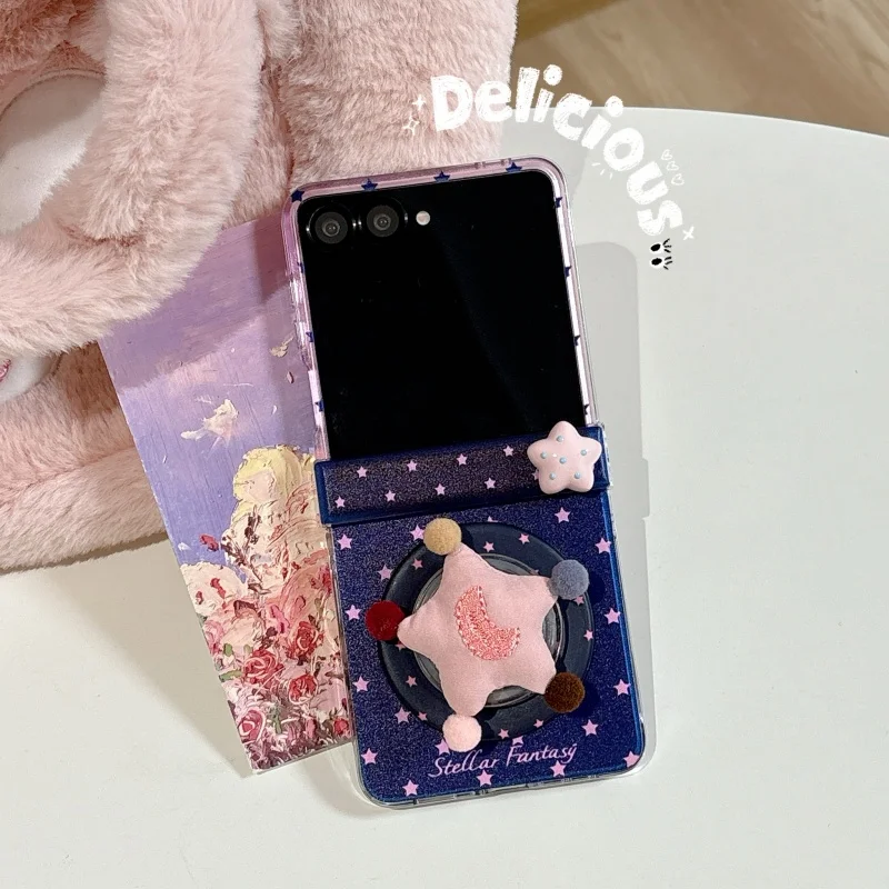 Korean Polka Dot Magnetic Phone Case with Magsafe Star Stand - Stylish and Durable Cover