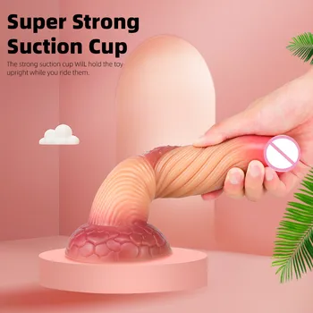 Huge Realistic Silicone Dildo Female Clit G Spot Orgasm Penis with Sucker Female Masturbator Lesbian Anal Adult Sex Toys Monster 2
