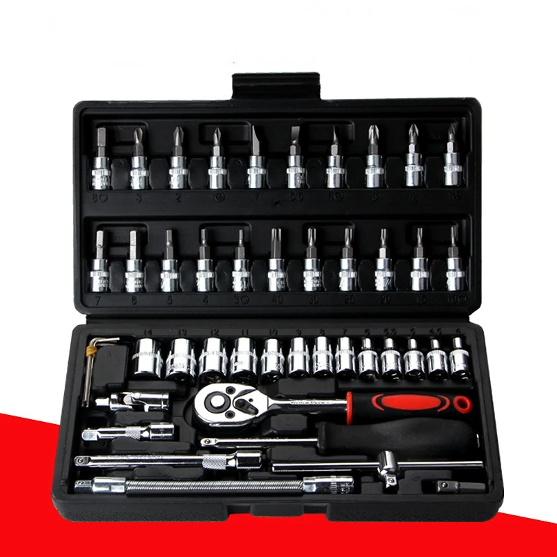

Combination Set Wrench Durable Socket Spanner Screwdriver Household Motorcycle Car Repair Tool Kits Accessory
