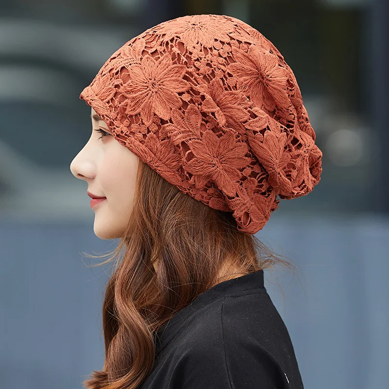 Neue Mütze für Damen mit Hohlblumen-Design, Atmungsaktiver Sommer-Sonnenhut, Modische Streetwear-Beanie-Kappe – Detail 3