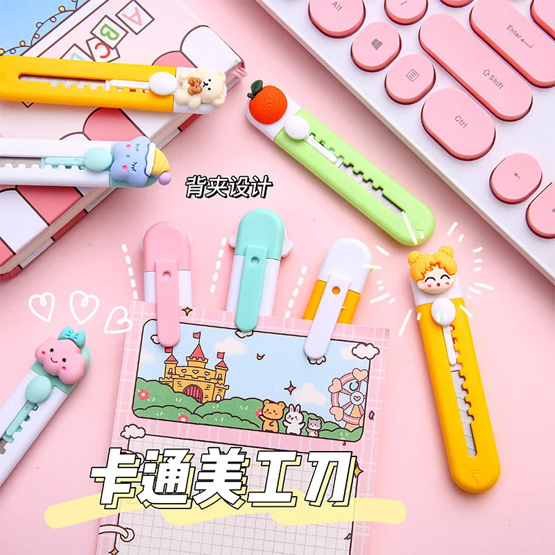 Cute Cat Paw Cloud Star Portable Utility Knife Wrapping Box Paper Envelope Cutter Pocket Letter Opener School Blade Stationery utility knife paper cutter mail opener unboxing knife pocket folding knife craft cutting knife