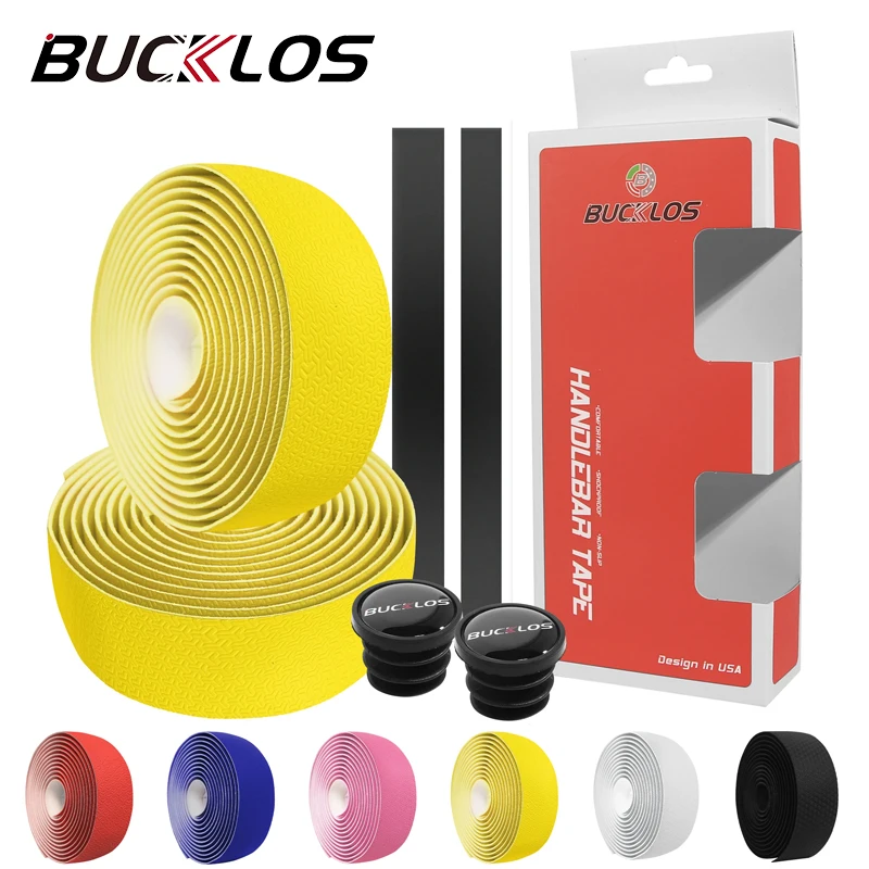 

BUCKLOS Road Bicycle Handlebar Tape EVA PU Anti-Vibration Fizik Bar Tape Cork Racing Bike Wrap Belt Cycling Accessories