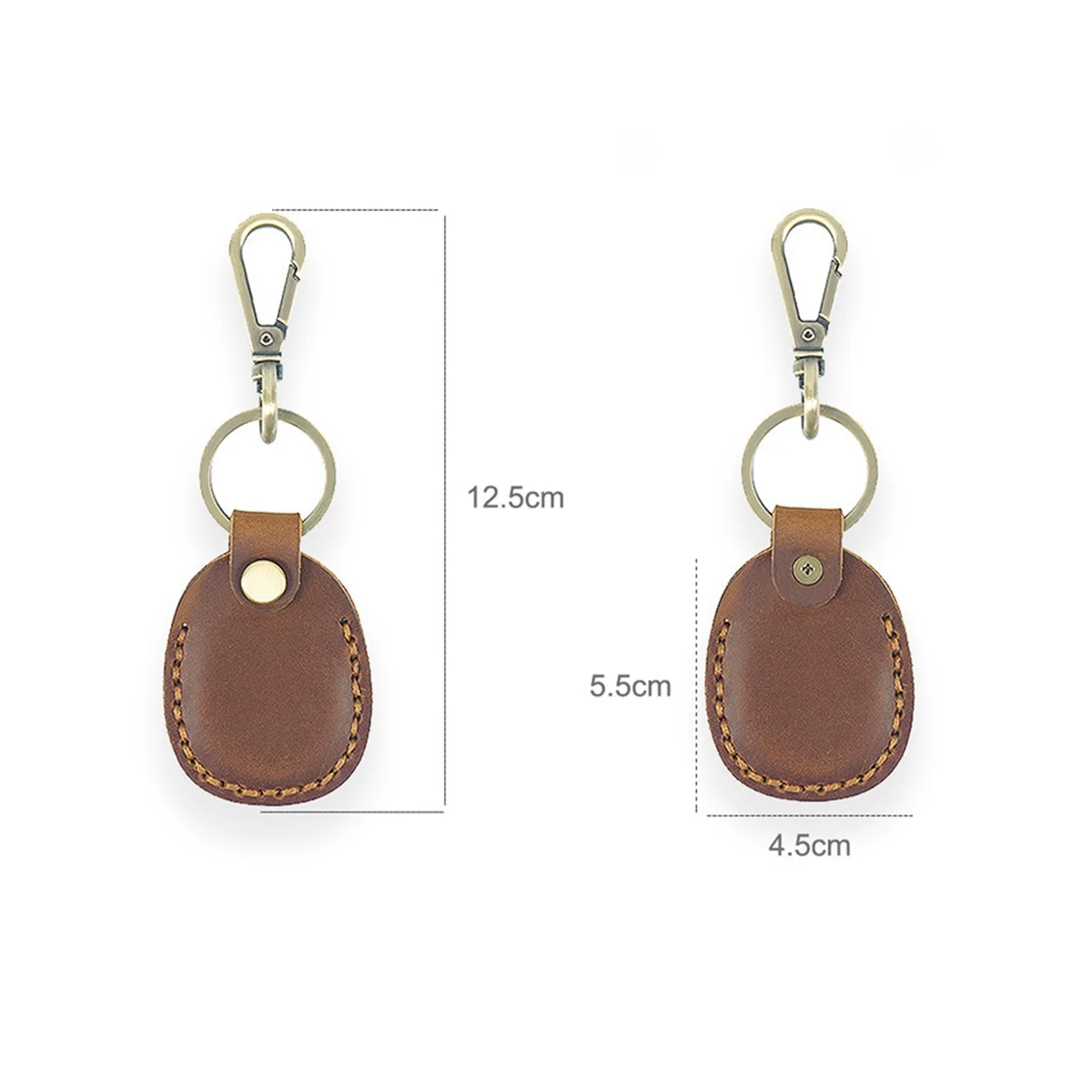 

For Airtags Protective Case Retro High Quality Red Leather Keychain for Anti-Lost Tracker Locator Device Accessories