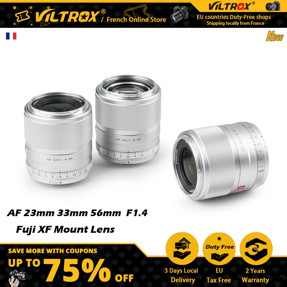 Viltrox 23Mm 33Mm 56Mm Argento Obiettivo F1.4 Xf Messa A Fuoco Automatica Grande Apertura Lente Di Aps-C Per Fujifilm Fuji Obiettivo Xf Montare Obiett