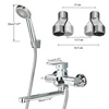 Chrome Long Spout Bathtub Shower Faucet Wall Mounted Hot Cold Mixer Swivel Tub Spout Bath Tap 2-ways Water Outlet Crane 30cm 5