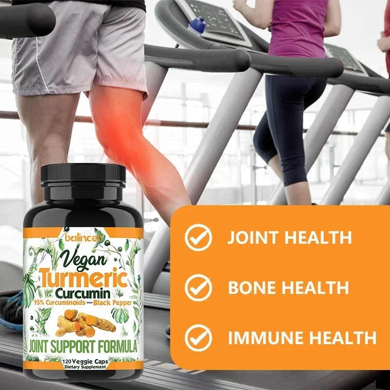 Turmeric Capsules Curcumin Supplement with Black Pepper, Premium Joint Health and Joint Supplement, Muscle, Bone, Immune Health