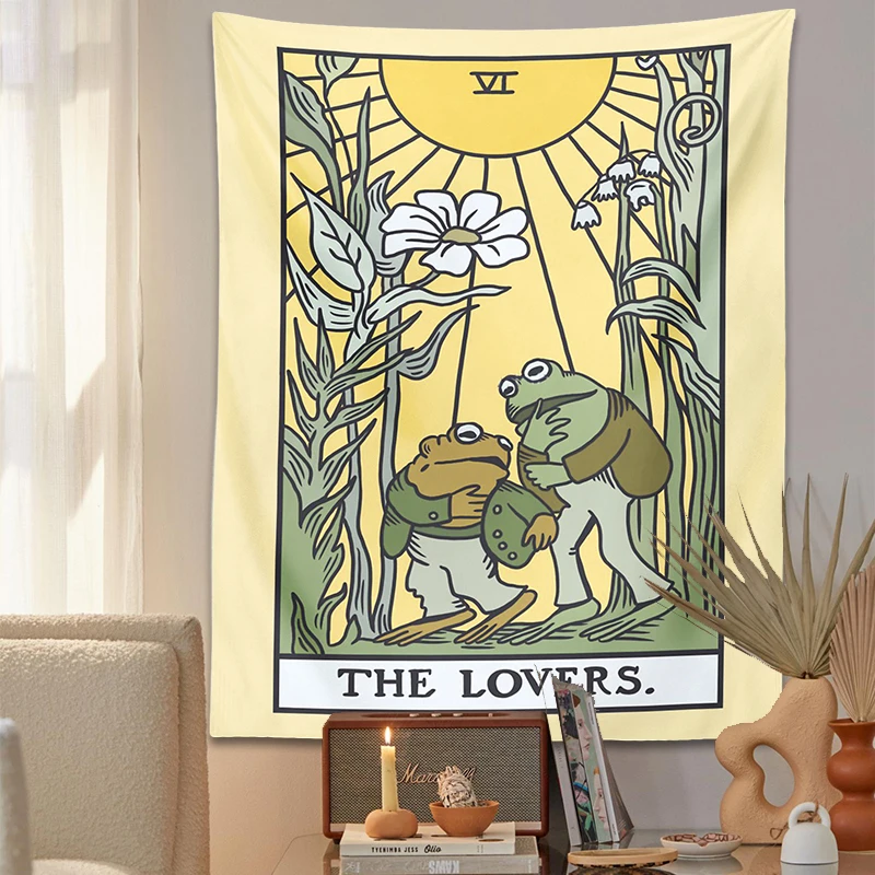 Psychedelic Frog Tarot Tapestry Wall Hanging