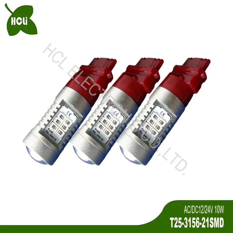 

12/24V 10W T25 3156 3157 P27W P27/7W Car Bulb Led Rear Fog Lamp Turn Signal Brake Parking Reverse Tail Light free shipping 20pcs