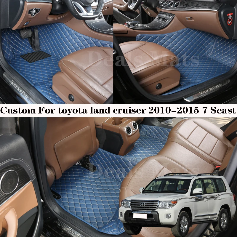 

Car Floor Mats For Toyota Land Cruiser 2010-2015 Seven Seats Leather For All Seasons Waterproof Rugs Custom Carpet Accessories