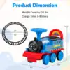 6V Electric Kids Ride On Train Motorized Train Toy w/ Track & 6 Wheels Navy 2