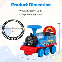 6V Electric Kids Ride On Train Motorized Train Toy w/ Track & 6 Wheels Navy 2