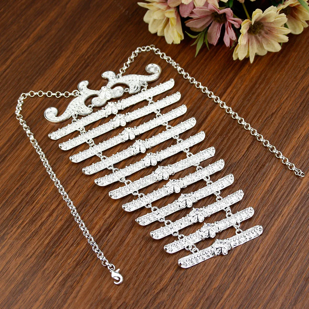 Retro Gold Silber Farbe Slawischen Kaukasus Frauen Brust Platte Brust Kette Ethnische Türkische Braut Schmuck Hochzeit Zubehör – Detail 4