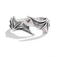 Angel and Devil Wings Couple Thai Silver Ring Personalized Opening Ring 2