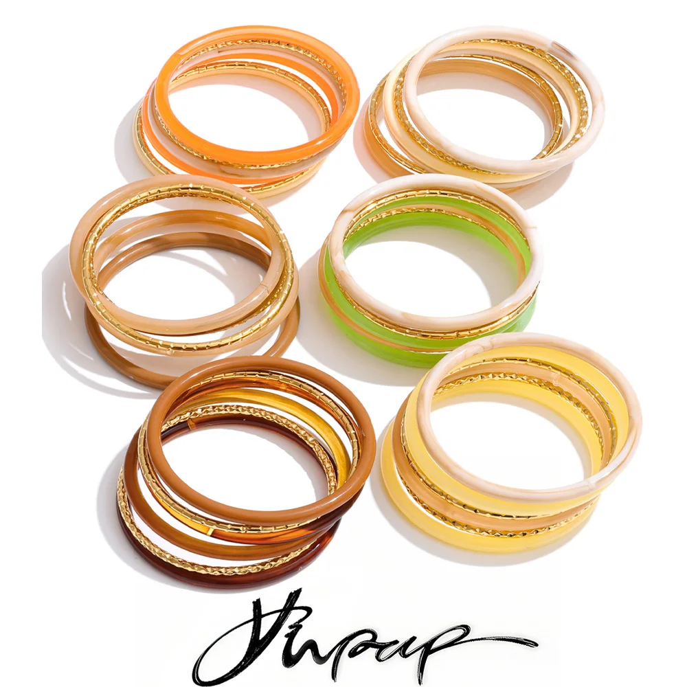 Yhpup Resin Stacking Bracelet
