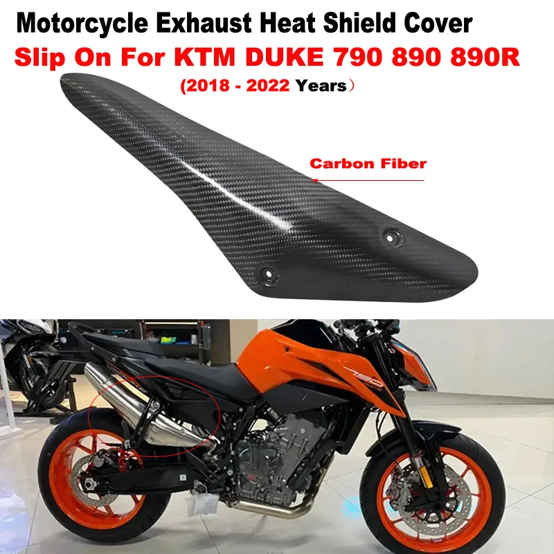 For KTM DUKE 790 890 890R 2018 - 2022 Motorcycle Exhaust Original Escape Accessory Real Carbon Fiber Heat Shield Cover Guar