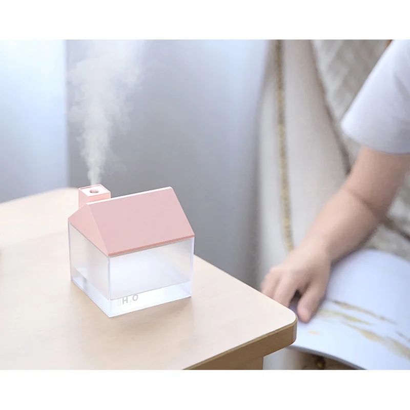 Portable 250 ML 3 In 1 House Shape Humidifier USB Ultrasonic Colorful Night Light Cool Mist Maker Air Humidifier Car Diffuser