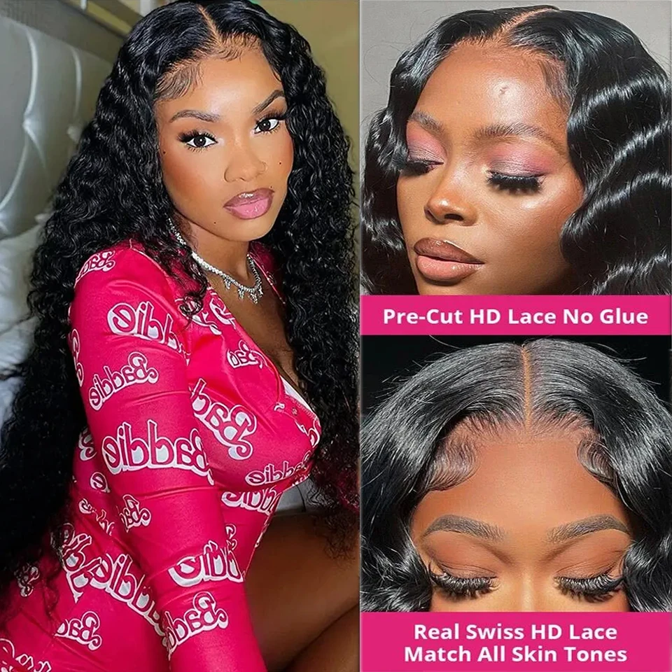 Lace Front Wig Human Hair 6x4 closure 13X6 hd Loose Deep Wave Pre Cut