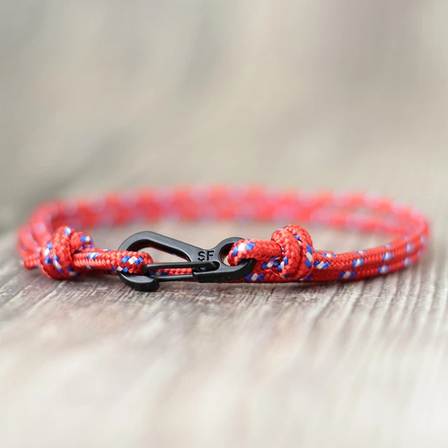 Paracord Bracelet, Survival Bracelet, Knot Rope Bracelet Of Red