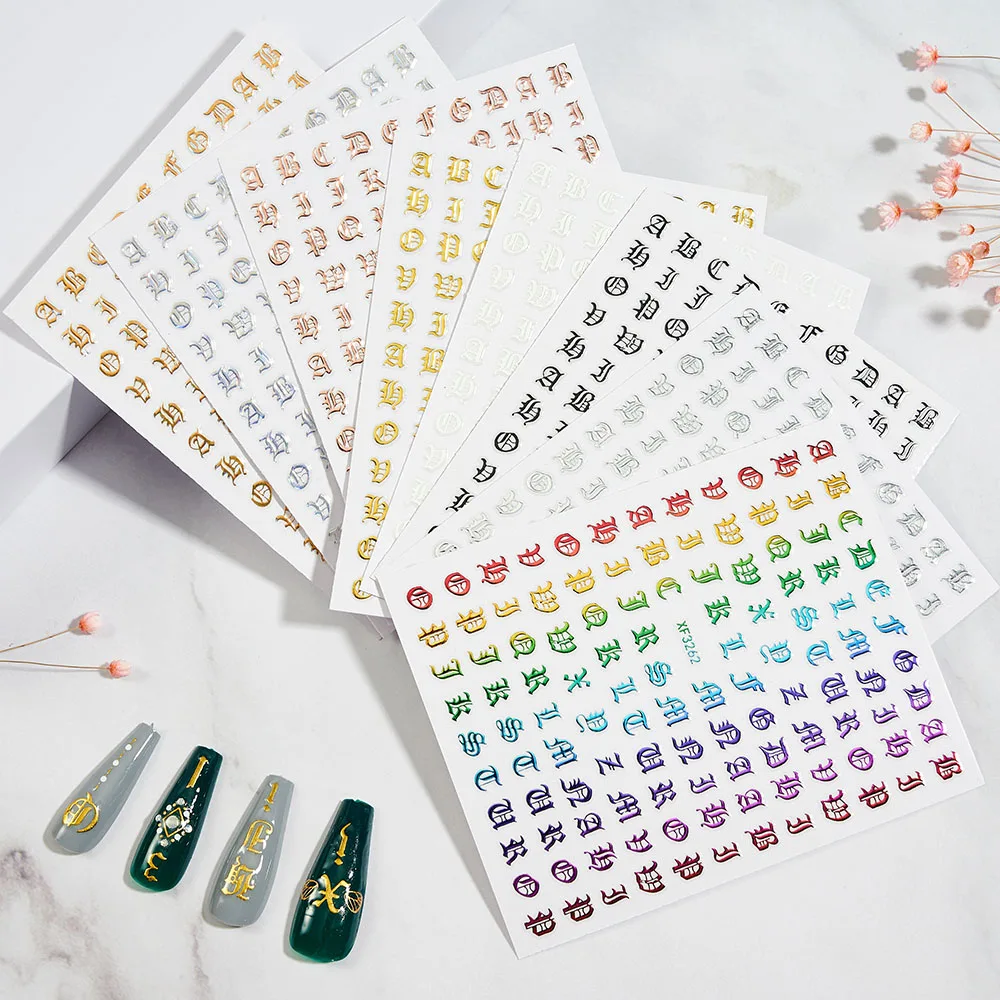 6 Sheets Letter Nail Art Stickers Decals Of Alphabet Small Letter Stickers  Waterproof Letter Scrapbooking Resin Stickers - AliExpress