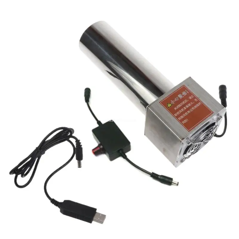 USB Powered BBQ Blower Charcoal Fan Electric Blower Starter for Charcoal Camping 5V 2A Adapter Cable Included