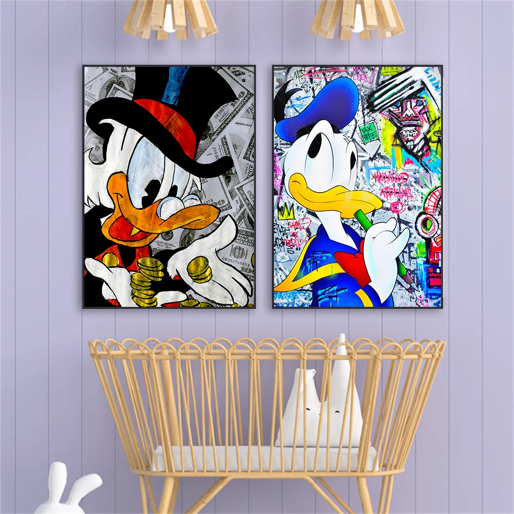 Donald Duck Graffiti Canvas Print 4