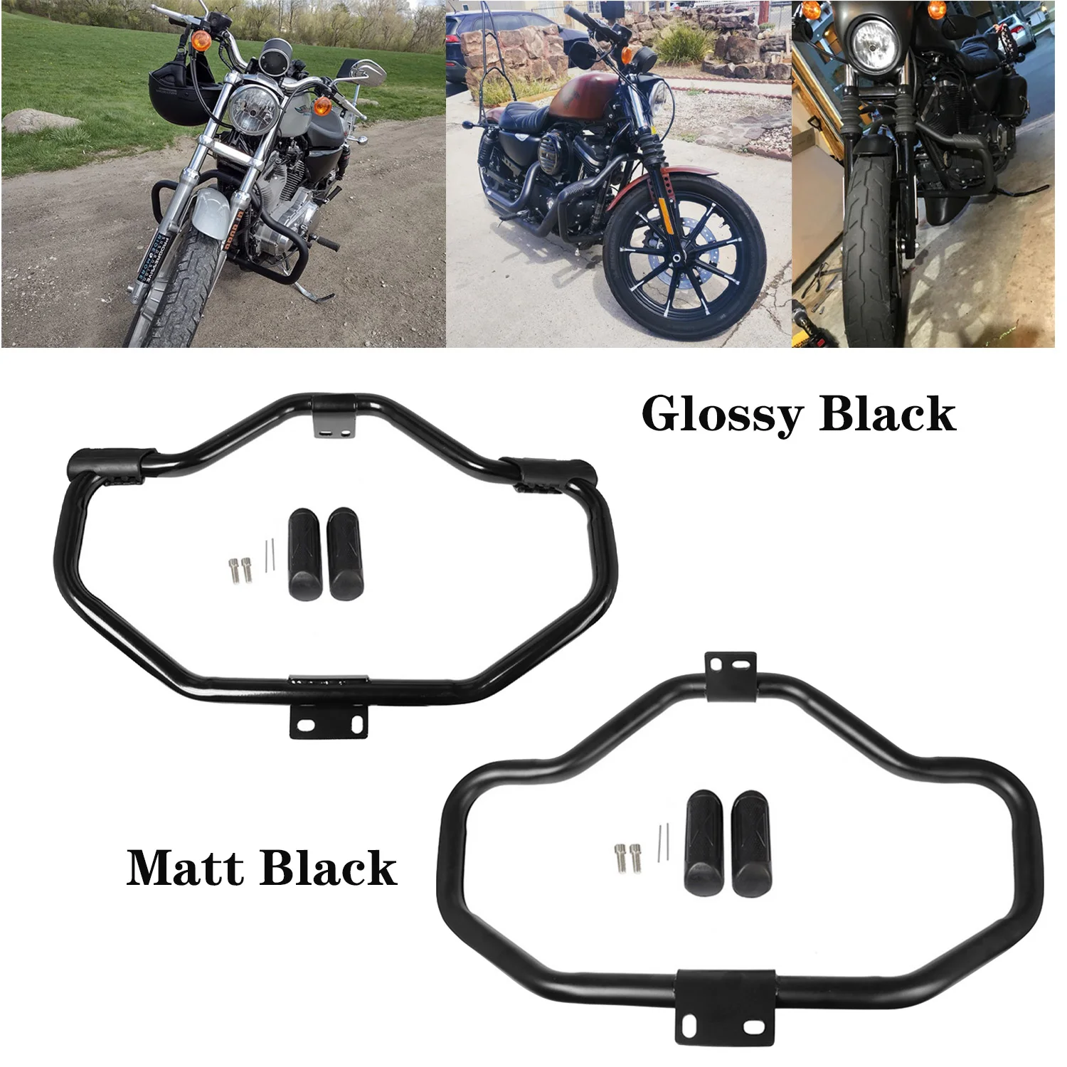 Black motorcycle highway crash bar engine guard for Harley Sportster 1200 883 XL 48 72 XL1200 XL883N 2004-2009 2015