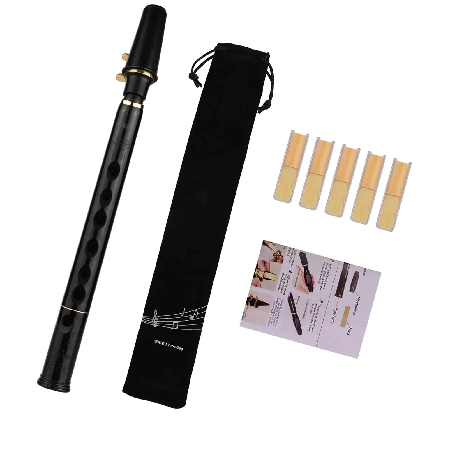 Mini Pocket Saxophone Mini Sax, Woodwind Instrument,Practice Tool with Reeds for Instrument Players Performers