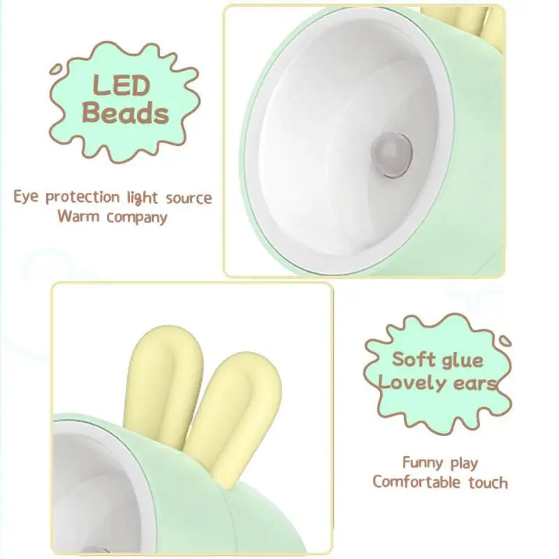 Cute Desk Lamp Rabbit LED Night Light For Kids Adjustable Rabbit Shape Night Lamp Portable Reading Desk Lamp For Children And 3