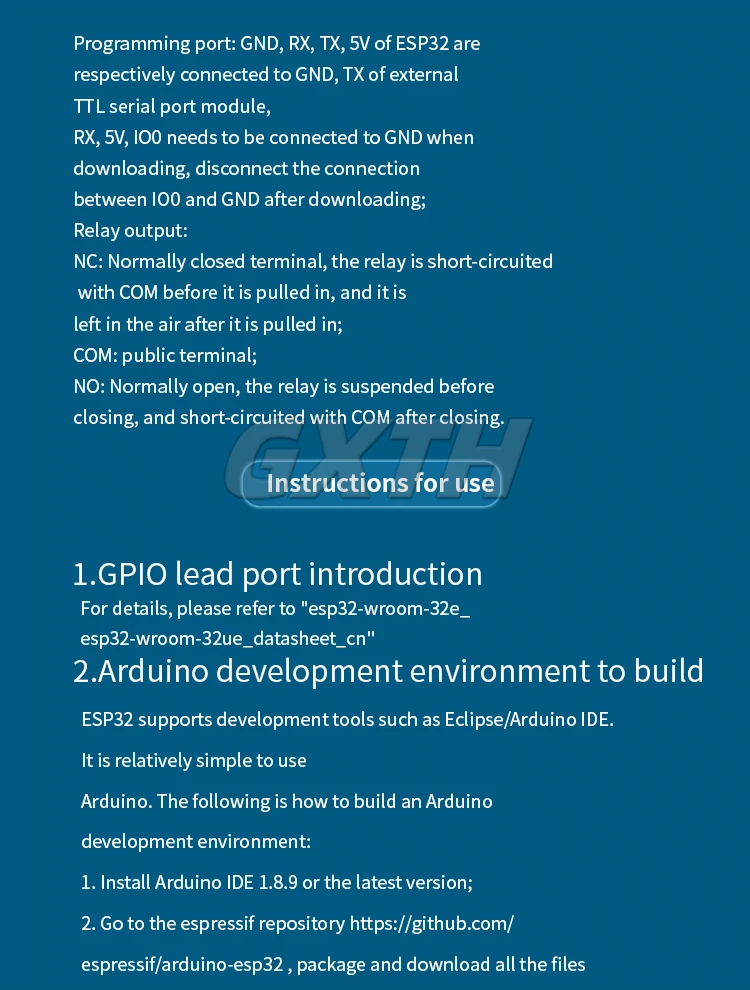 Terminales del relé y diseño del módulo