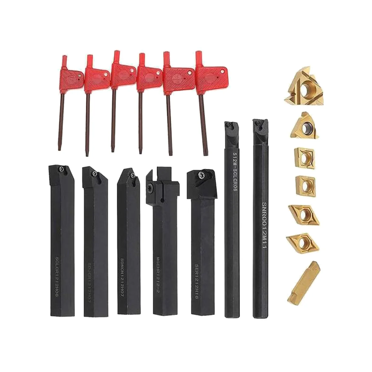 

12mm Lathe Turning Tool Holder Boring Bar Lathe Tool Lathe Cutter Metal Turning Rod Industrial with Carbide Inserts