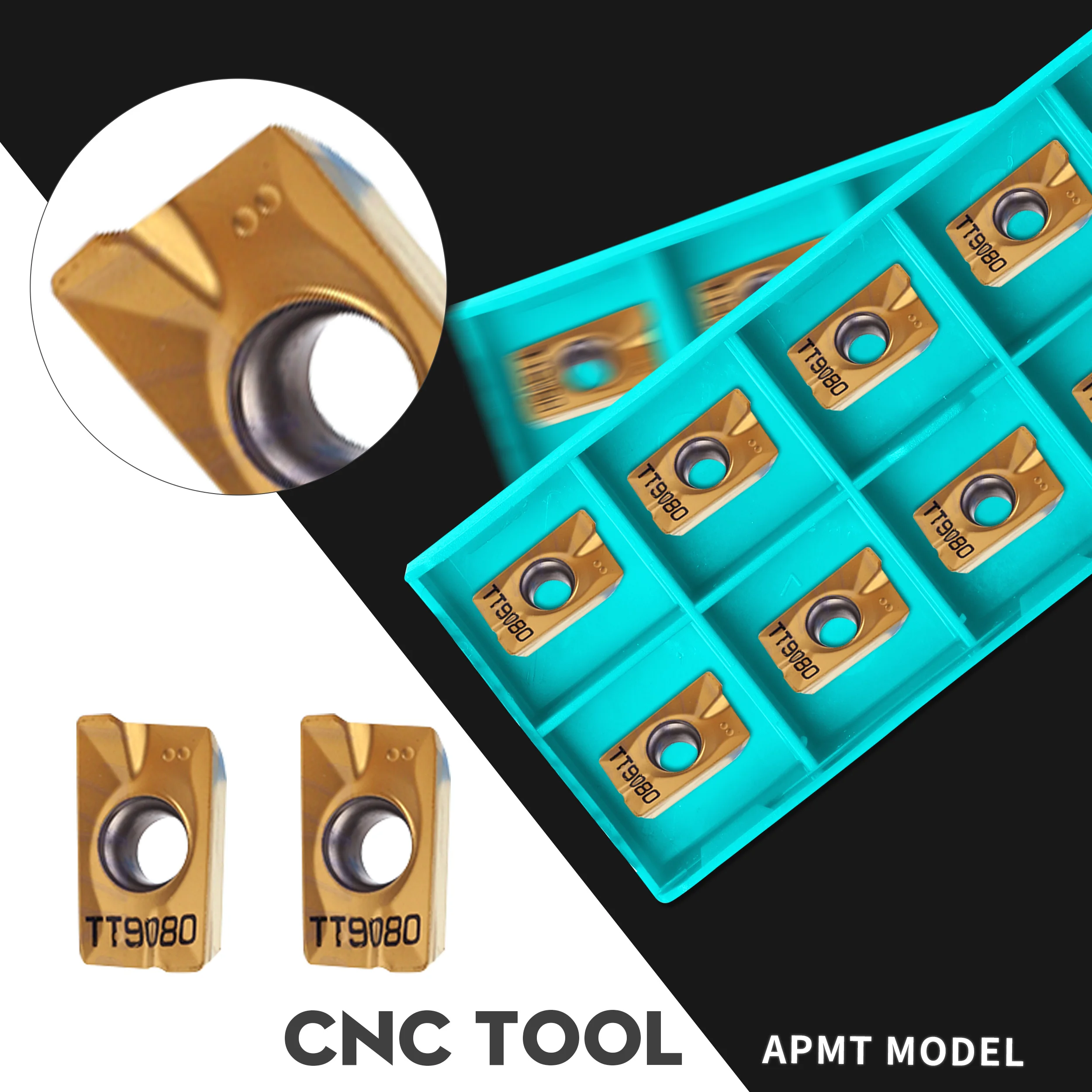 

APMT1604PDER TT9080 CNC lathe machining milling insert Hard alloy wear-resistant Milling turning tool CVD coating Milling cutter