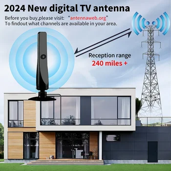 TV Digital Antenna, Signal Booster HD Antenna, Support 4K 1080P