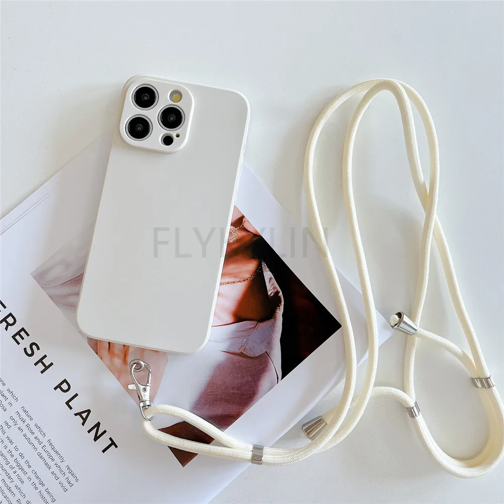 Versatile Silicone Crossbody Phone Case with Necklace Strap