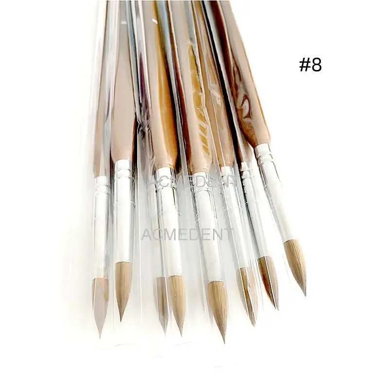 

8pieces 8# Dental Sable Hair Brush Pen Porcelain Brushes Enamel Veneering Powder Opaque