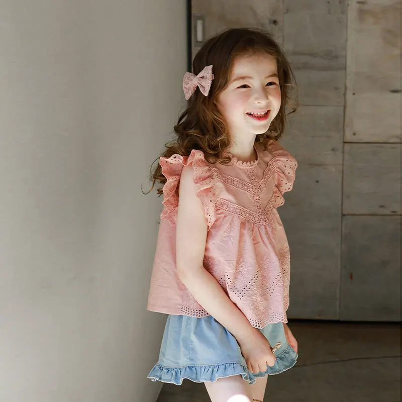 ★EXPIRED GIRL★ROCK STAR BABY TEE NAVY★正規品/韓国送料込 Korean Style New Summer Girl T-shirt Flare Sleeves Blue