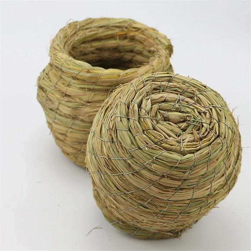 Nido per Uccelli in Paglia Naturale Intrecciato a Mano, Accogliente Cuccia per Piccioni e Pappagalli, Camera Calda per Animali Domestici, Decorazione per Gabbie da Esterno, Accessori per Uccelli - immagine 6