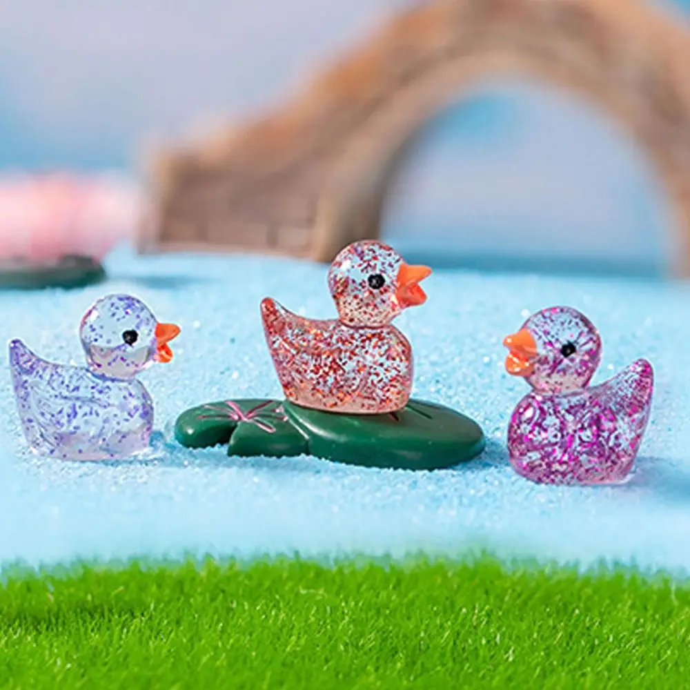 

5pcs Cute Mini Sequin Ducks DIY Colorful Shiny Duck Ornament Resin Crafts Miniatures Duck Figurines Fairy Garden Ornament