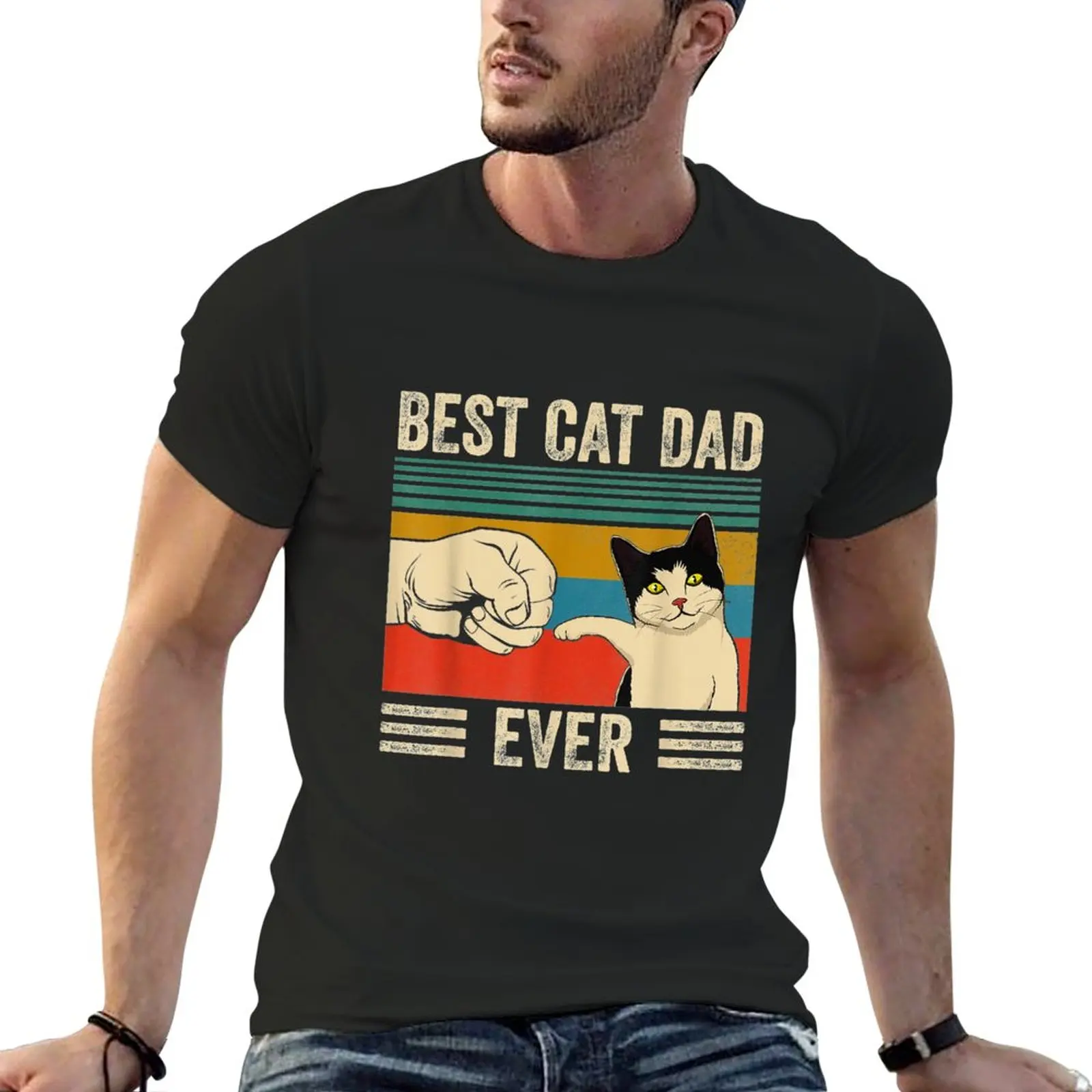 

Best Cat Dad Ever Bump T-Shirt shirts graphic tees anime clothes mens graphic t-shirts hip hop