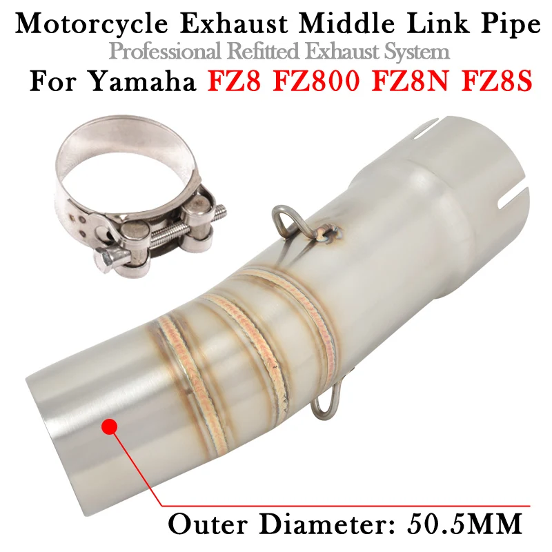 

Slip-On For Yamaha FZ8 FZ800 FZ8N FZ8S Motorcycle Exhaust Modify 51MM Escape Muffler Bike Moto Stainless Steel Middle Link Pipe