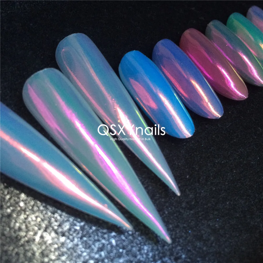 0.5g High Gloss Orange/Red/Pink Aurora Powder Mirror Chrome Pigment Mermaid Nail Art Smooth Rubbing Glitter for Gel Polish