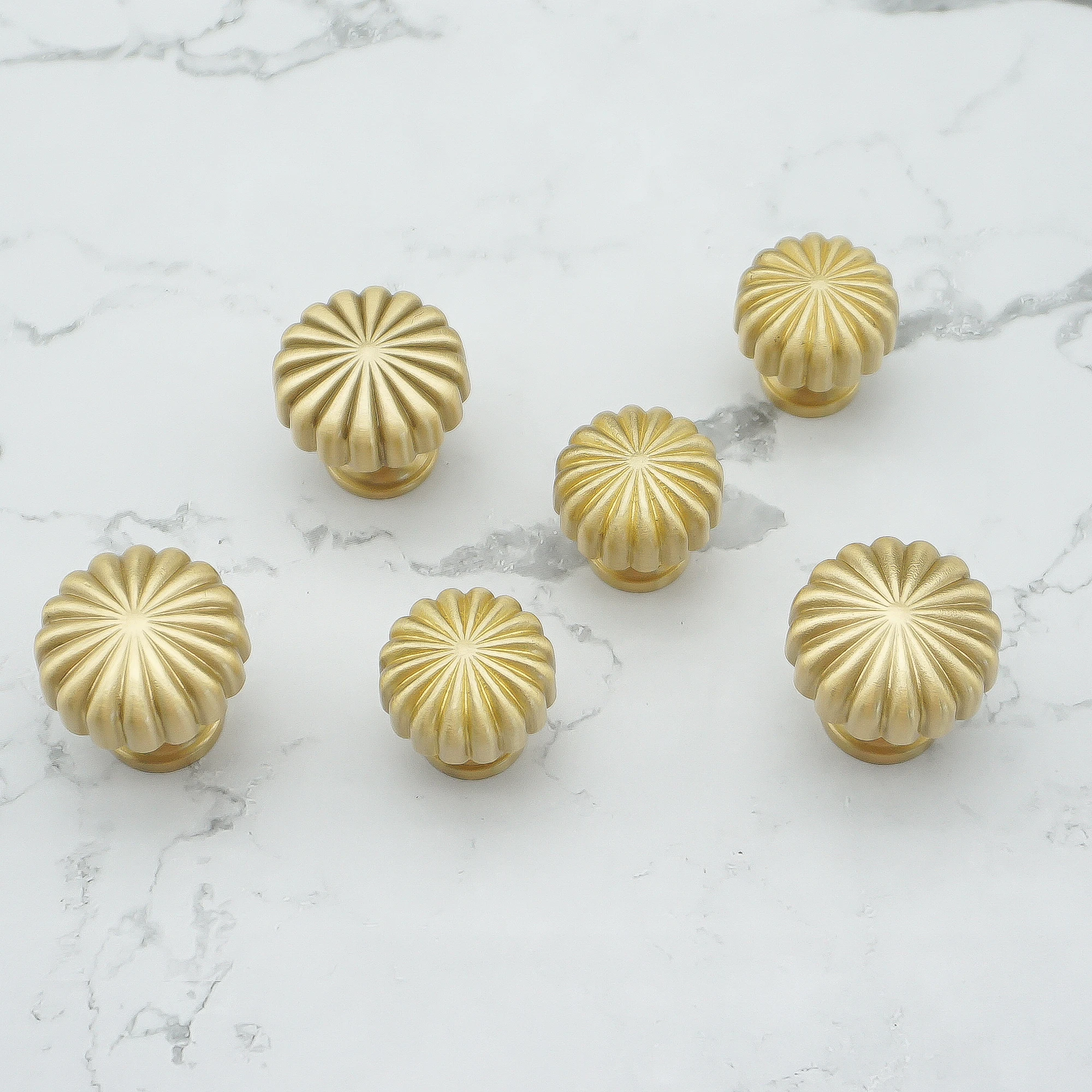 Round Solid Brass Furniture Handles Gold Kitchen Handle