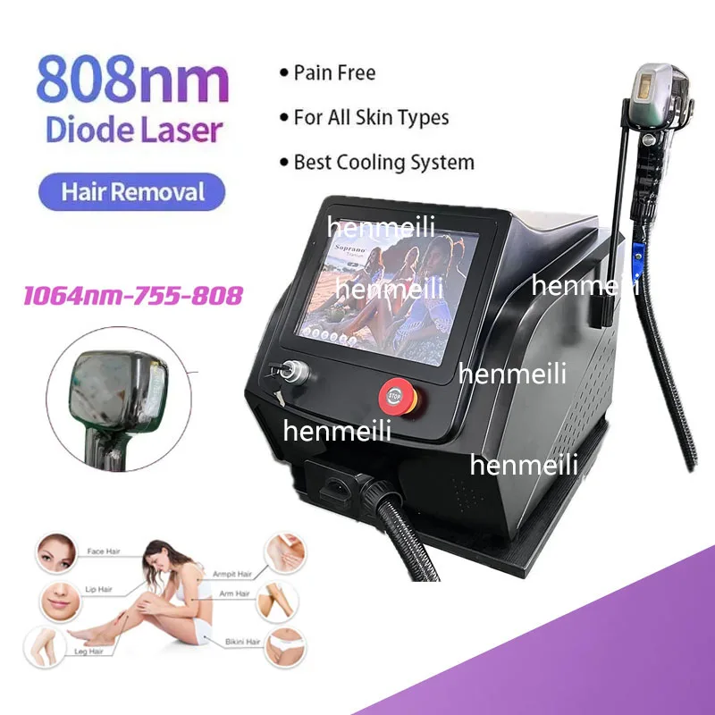 808nm Diode Laser Hair Removal Machine 3000w Depilation Equipment Three Wavelengths Ice Titanium Device Professional  For Salon