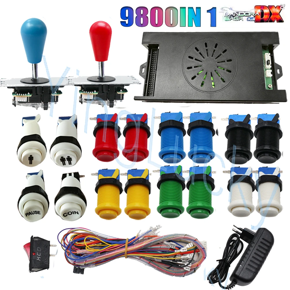 Pandora Saga Box DX2 Plus 9800 in 1 DIY Kit 8 Way Joystick American Style Push Button Arcade Game Console Cabinet Bartop