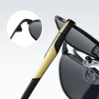 Lunettes de soleil de luxe pour homme et femme, style rétro, pour la conduite et la pêche, de marque, en métal, pour homme 6